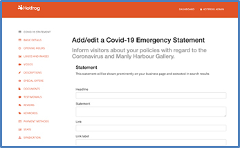 Add/edit a Covid-19 Emergency Statement