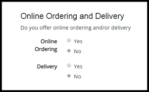 Update online ordering & delivery