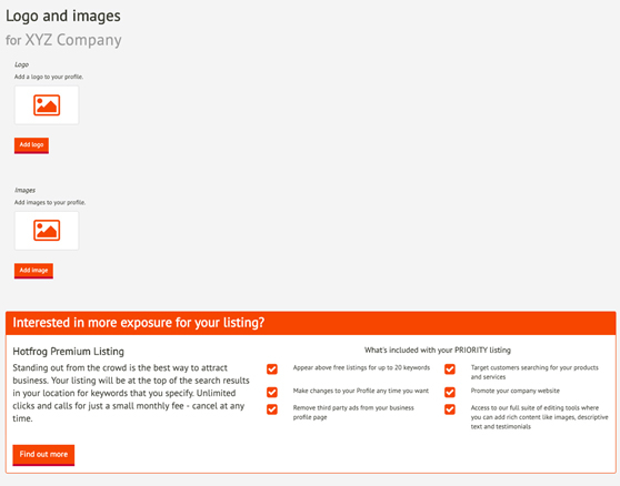 Add your company logo to your listing