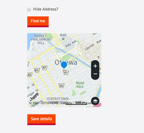 Just click on the find me button and Hotfrog will auto-locate your address on the map